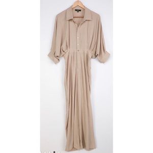 Beige button up jumpsuit